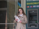 Студентка ВНТУ Данченко Дарія декламує Є. Евтушенка